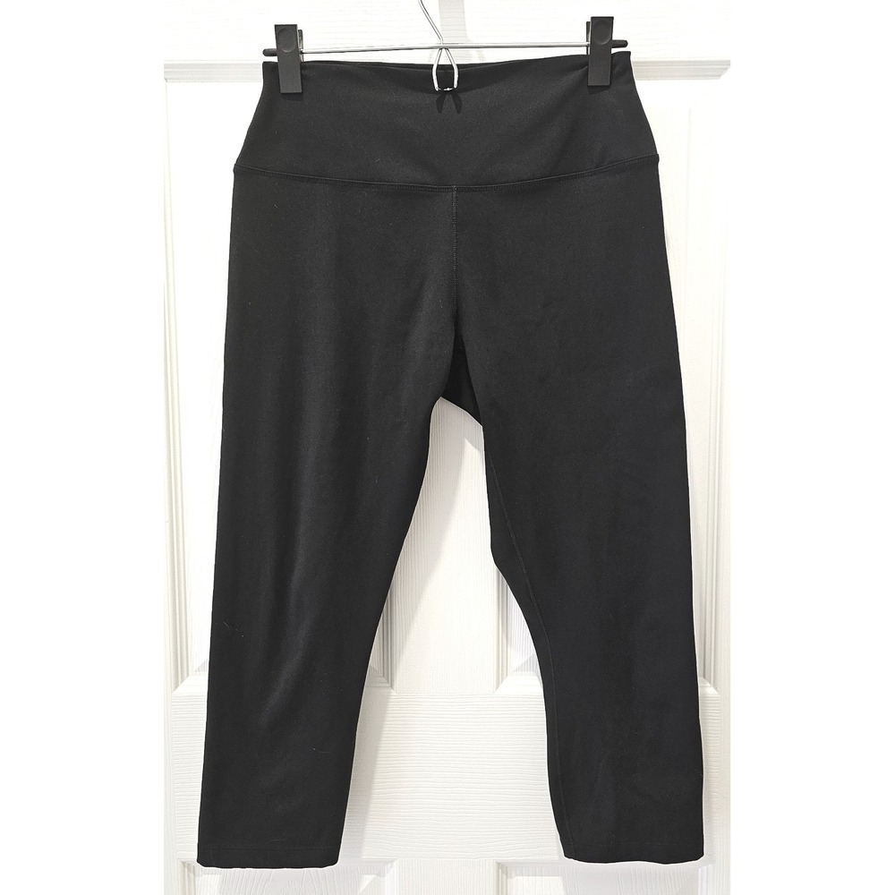 Nike Womens One Dri-FIT Black Cropped Leggings High Rise Large 21" Inseam